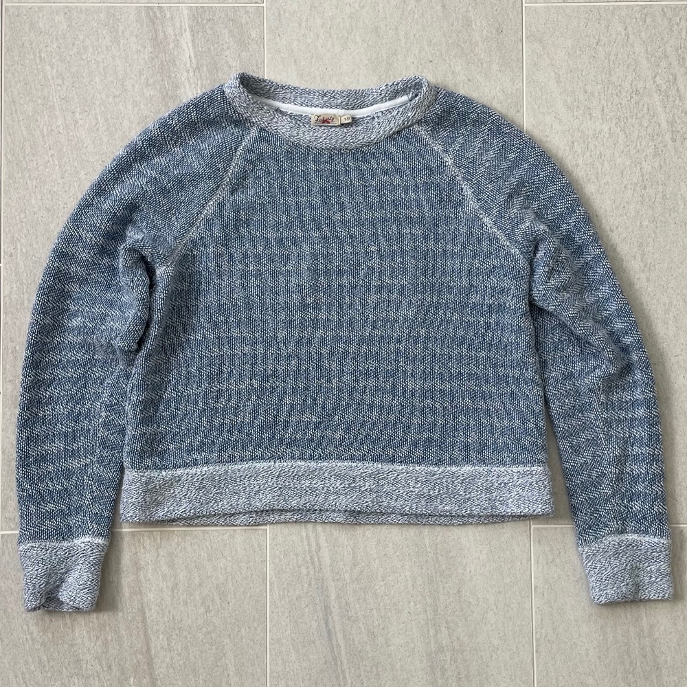 Faherty Women’s Knit Whitewater Crewneck Sweatshirt Blue White - Small